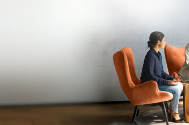 business woman talk office