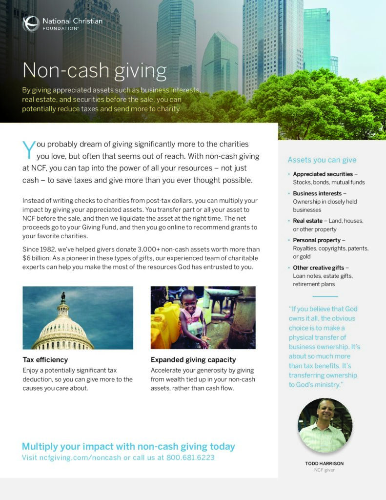 Non-cash giving