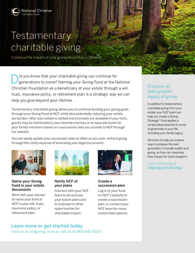 Testamentary charitable giving
